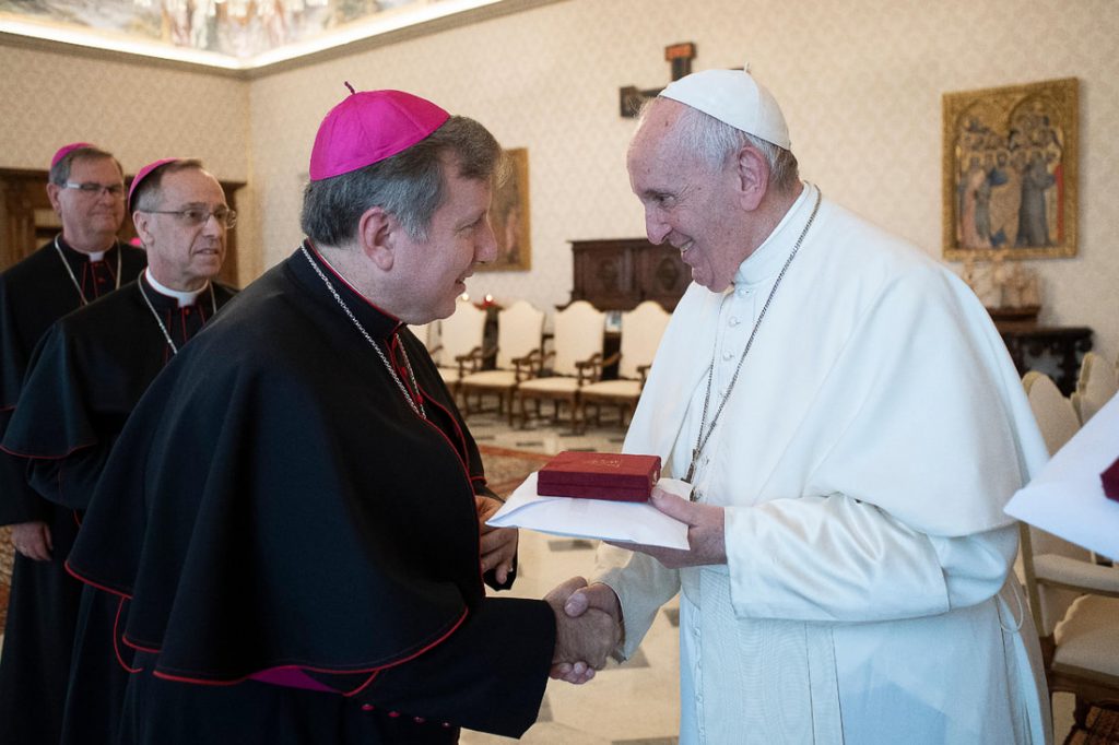 Bishop McClory meeting with Pope Francis